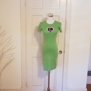 Barbie Mattel Officially Licensed Green short sleeve Body Con Dress Sz Small